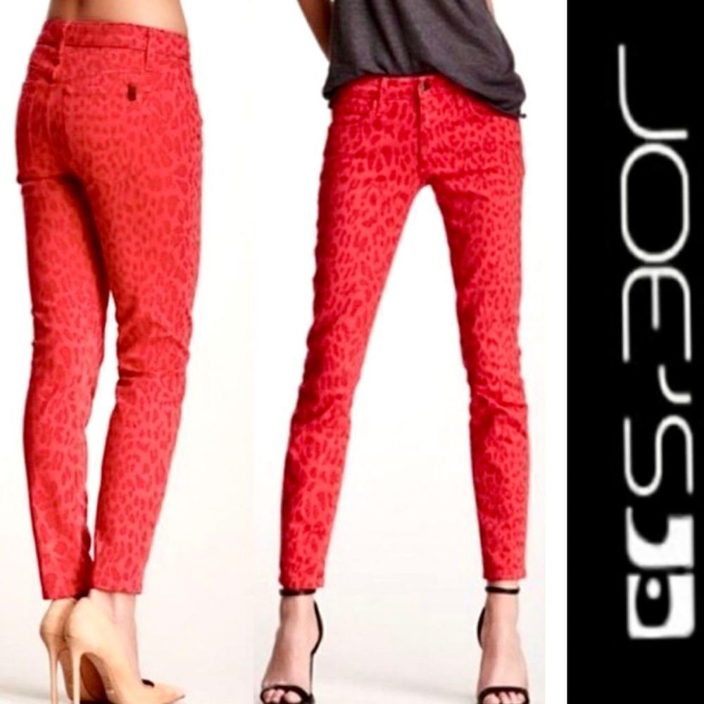 Joe’s Jeans High Water Red Leopard Skinny Jeans